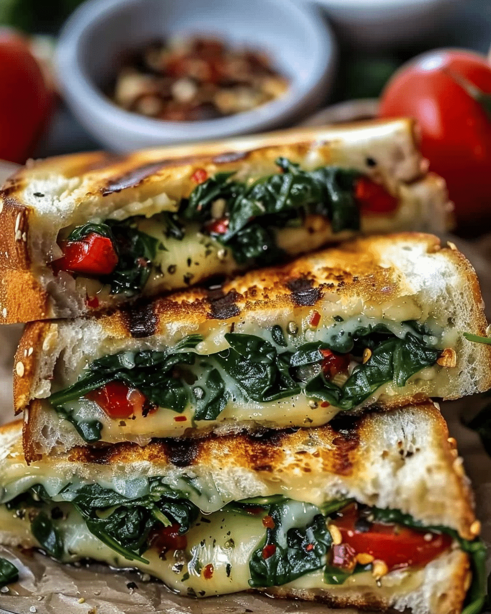 Mediterranean Spinach Grilled Cheese