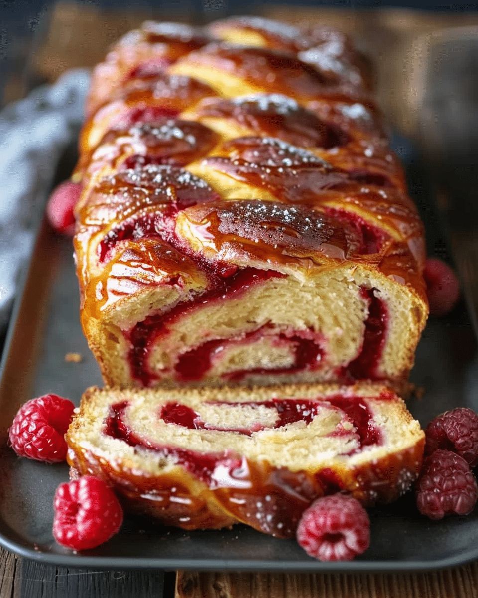 Raspberry Swirl Brioche Breakfast Loaf