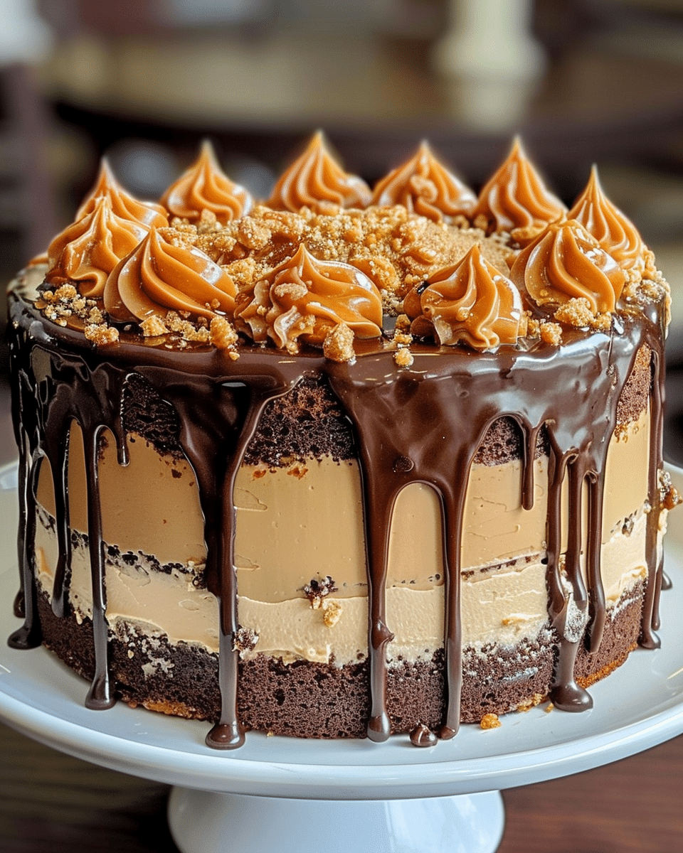 Chocolate Caramel Toffee Crunch Cake – A Sweet Tooth’s Dream!
