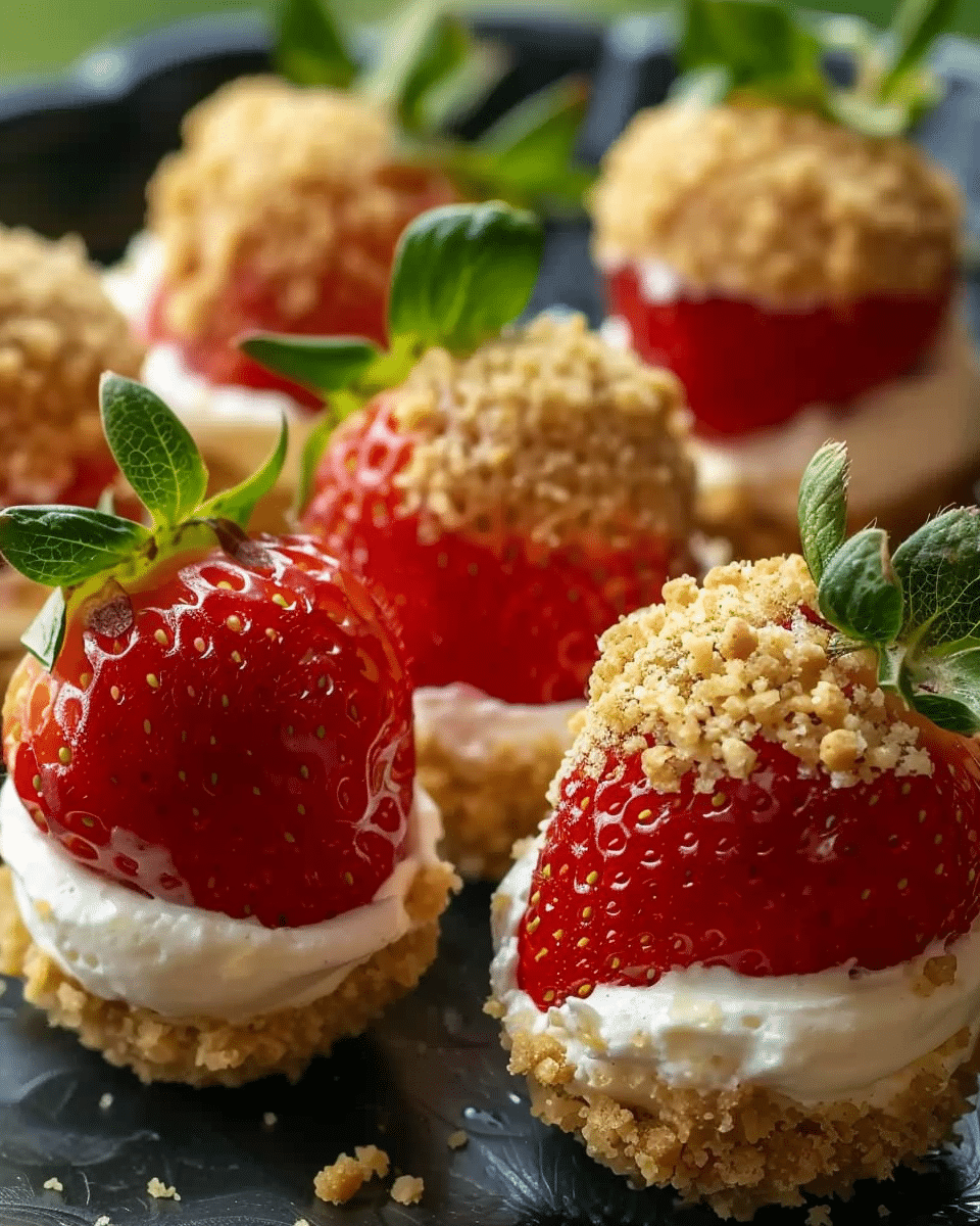 Cookie Butter Cheesecake Filled Strawberries