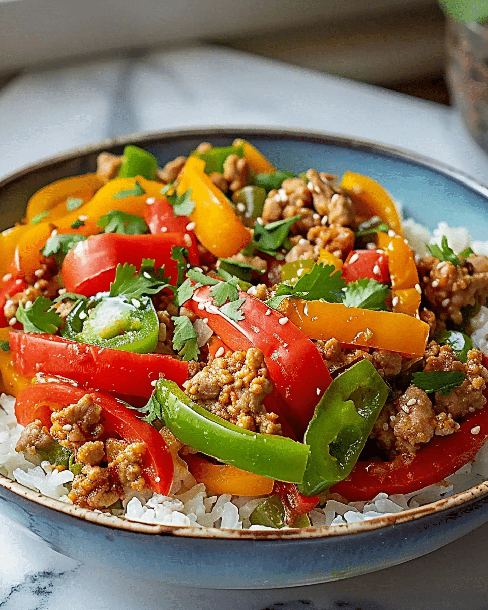 Ground Turkey and Peppers Stir-Fry