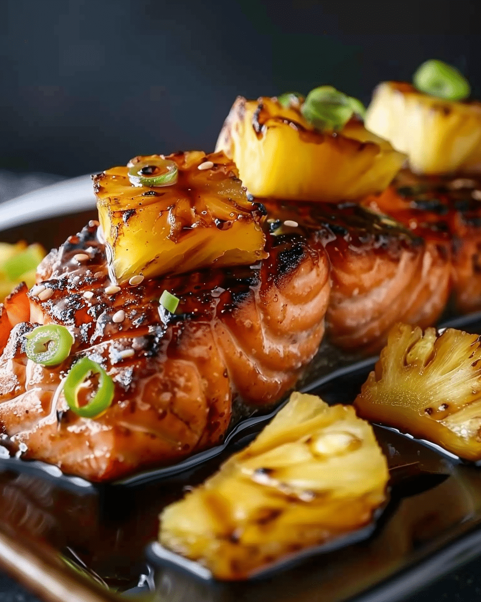 Glazed Honey Pineapple Salmon Fillets