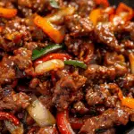 Crispy Beef Stir-Fry with Peppers and Onions
