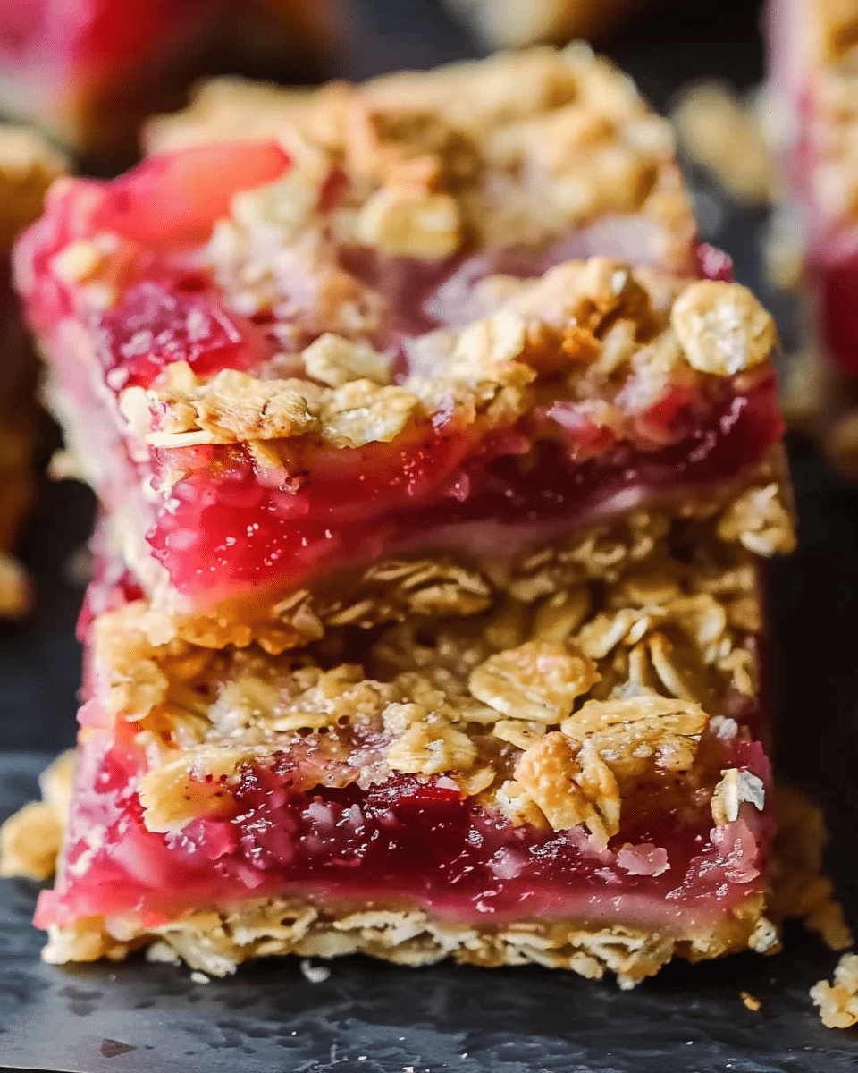 Rhubarb Oatmeal Bars