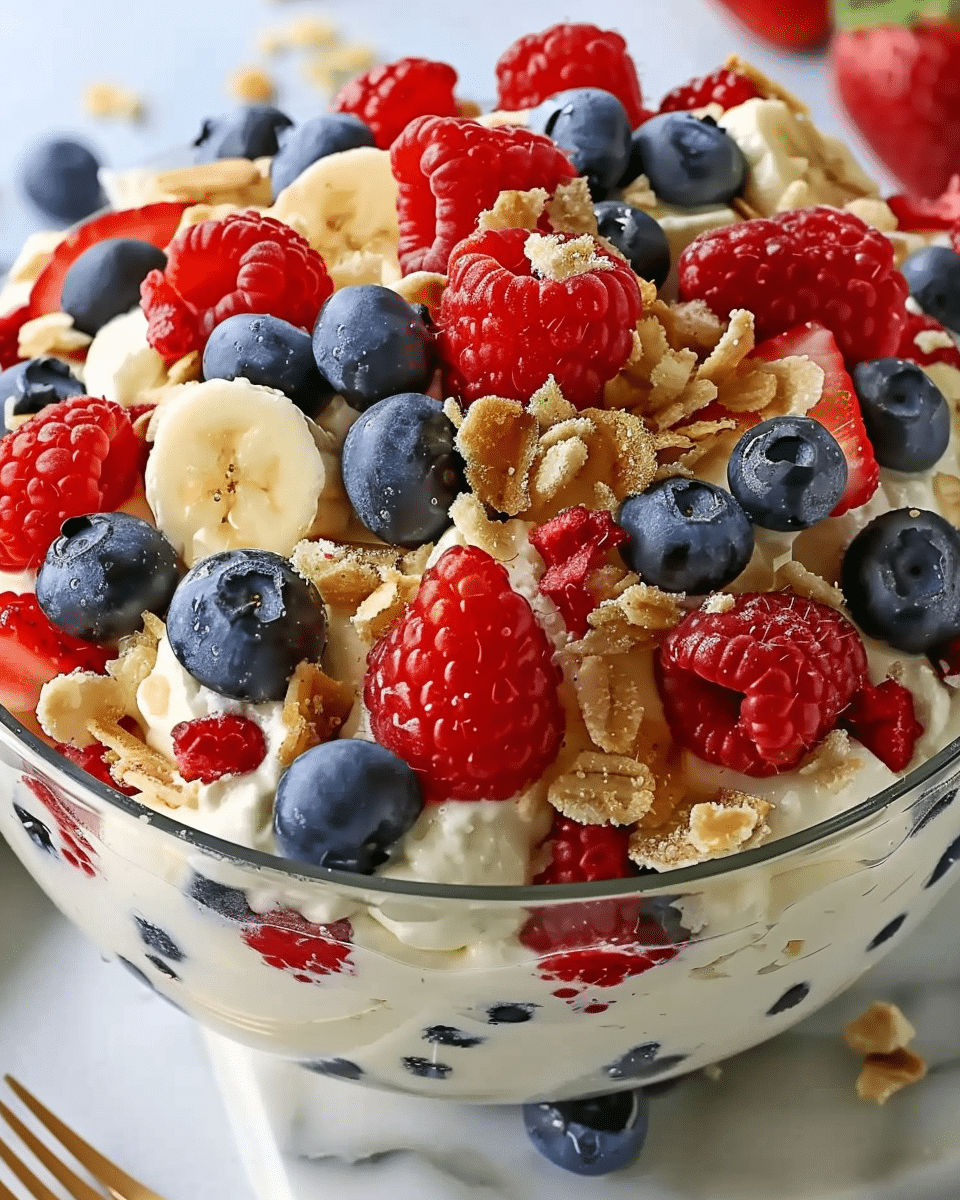 Red White and Blue Cheesecake Salad