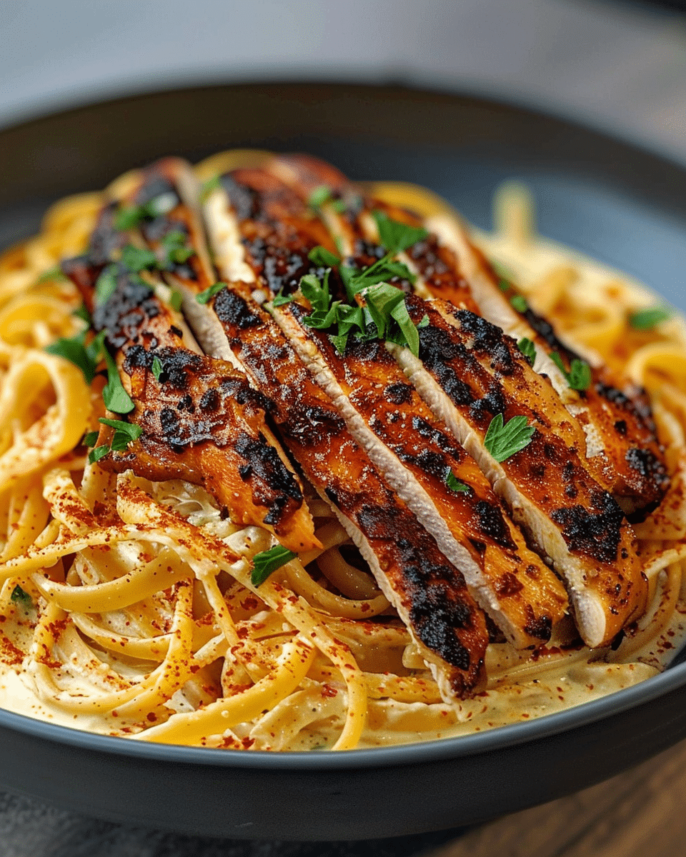 Blackened Chicken Over Parmesan Garlic Linguine: A Bold, Creamy Dinner That Delivers Every Time