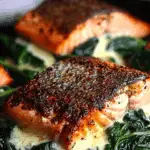 Blackened Salmon Stuffed with Spinach & Parmesan Recipe