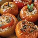 Oven-Roasted Tomatoes and Peppers Stuffed with Herbed Rice, Spices, and Olive Oil