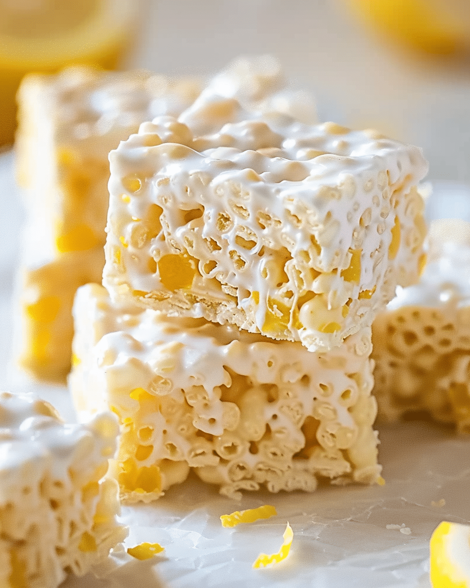 Zesty Lemon Rice Krispie Treats