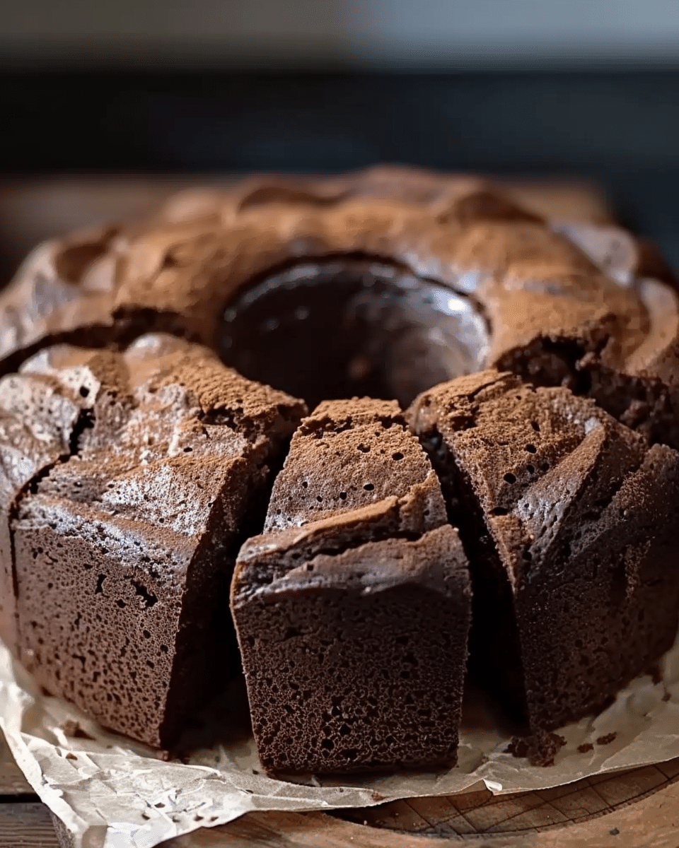 Chocolate Pound Cake with No Icing