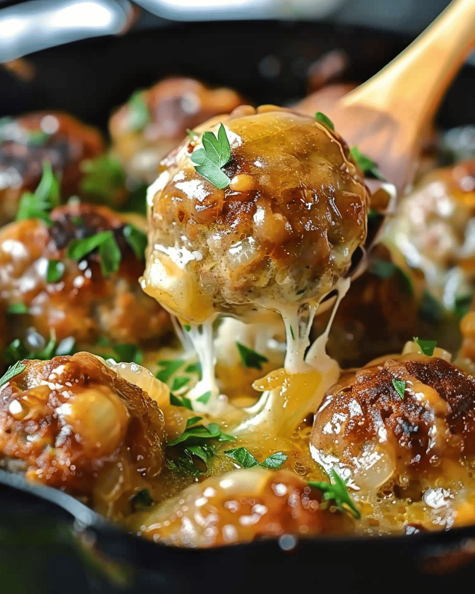 Crock Pot French Onion Meatballs