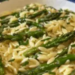Creamy Orzo with Garlic Butter Asparagus