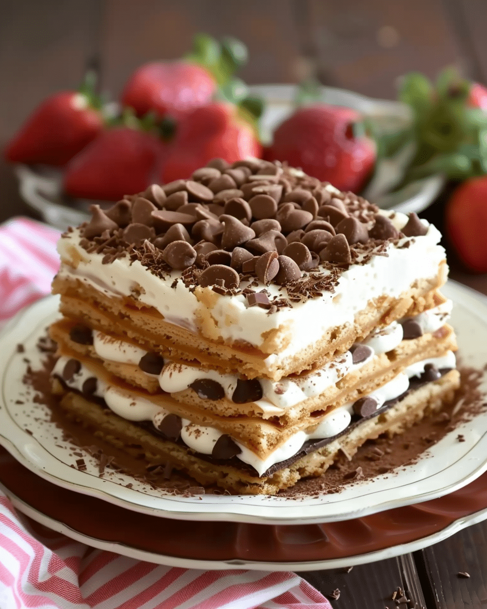 Marie Biscuit Choc-Chip Icebox Cake