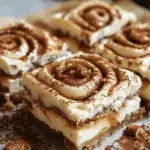 Ooey-Gooey Cinnamon Roll Cheesecake Bars