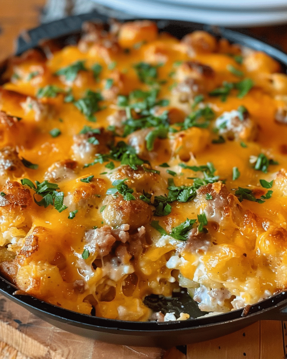 Tater Tot Sausage Breakfast Casserole