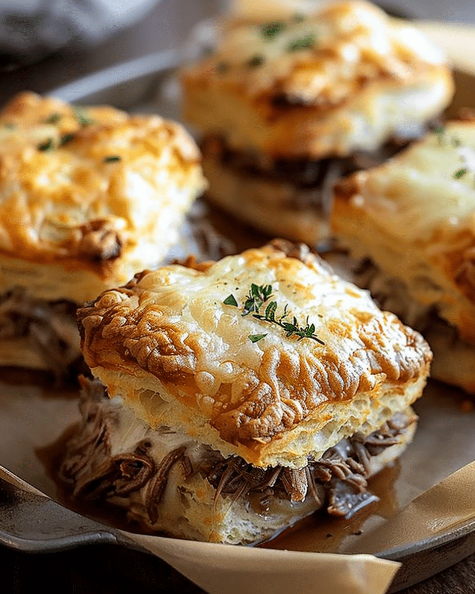 Baked French Dip Biscuits