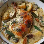 Herb Roasted Chicken in Creamy White Wine Sauce