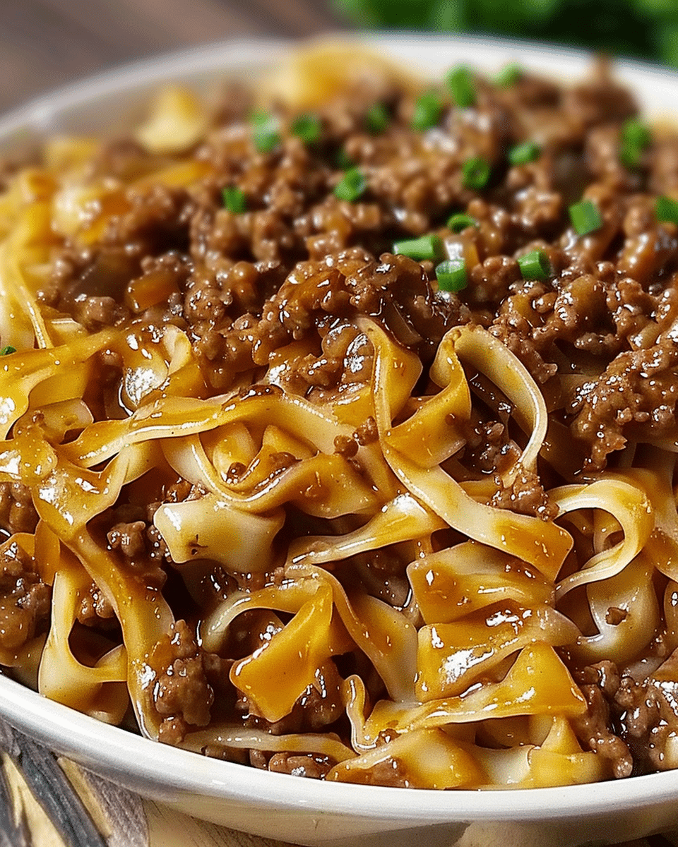 Sweet and Savory Mongolian Ground Beef Noodles Recipe