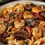 Steak & Shrimp Stir-Fried Noodles Recipe