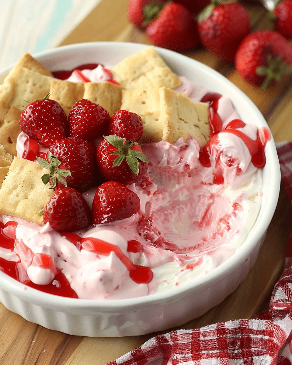Fluffy Strawberry Cheesecake Dessert Dip