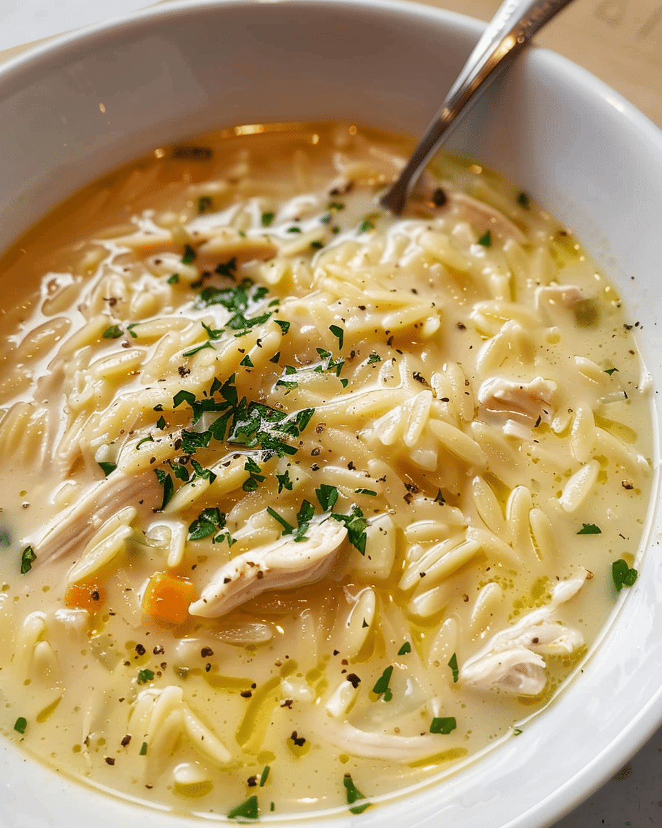 Lemon Chicken Orzo Soup