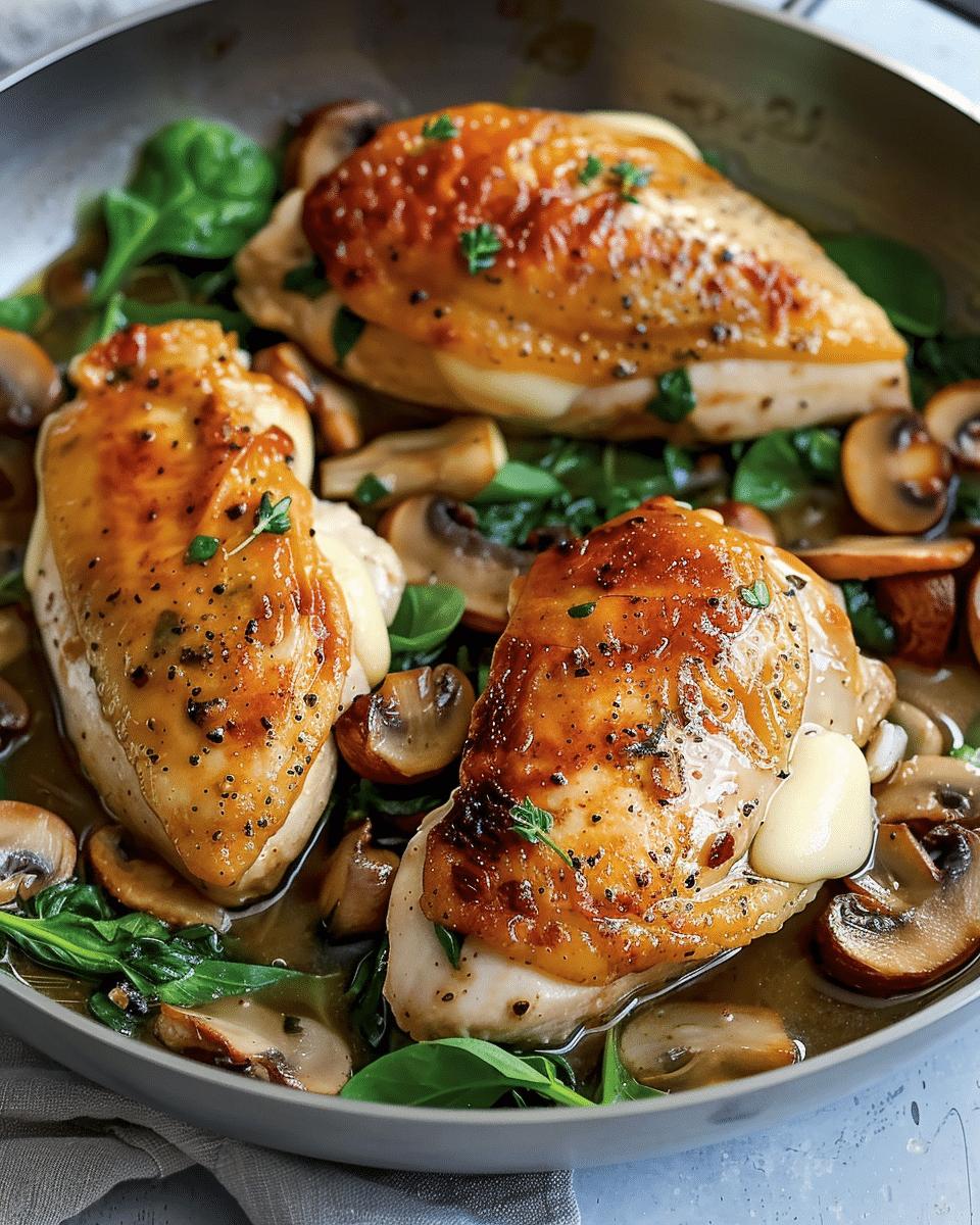 Mushroom Stuffed Chicken Breast
