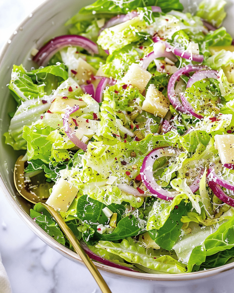 5-Minute Lemon Parmesan Lettuce Salad