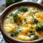 Crockpot Potato Broccoli Cheddar Soup Recipe