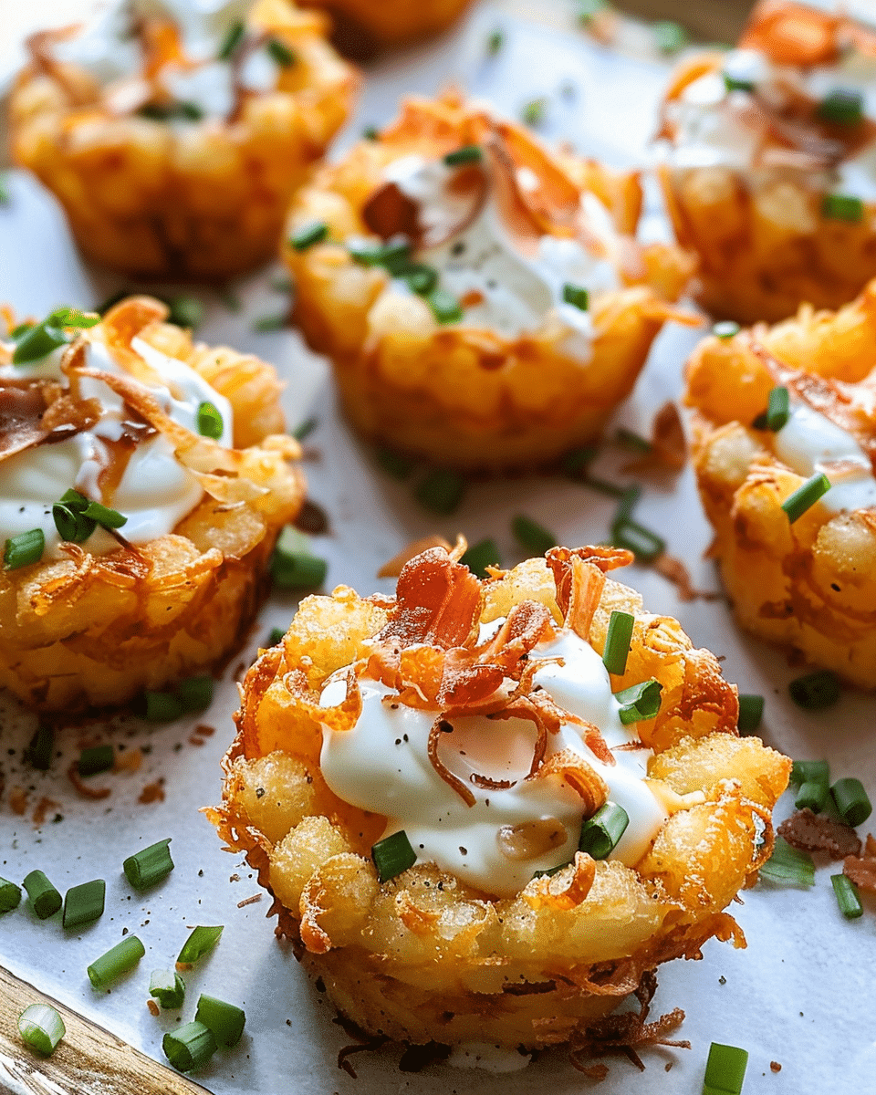 Crispy Tater Tot Appetizer Cups