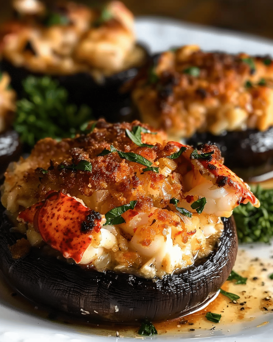 Lobster-Stuffed Portobello Mushrooms