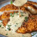 Parmesan Crusted Chicken with Creamy Garlic Sauce: A Crispy and Comforting Favorite