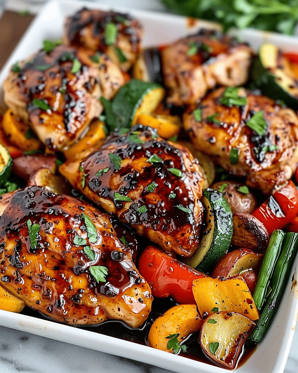 Balsamic Glazed Chicken and Veggies (Sheet Pan)