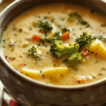 Slow Cooker Potato Broccoli Cheddar Soup Recipe