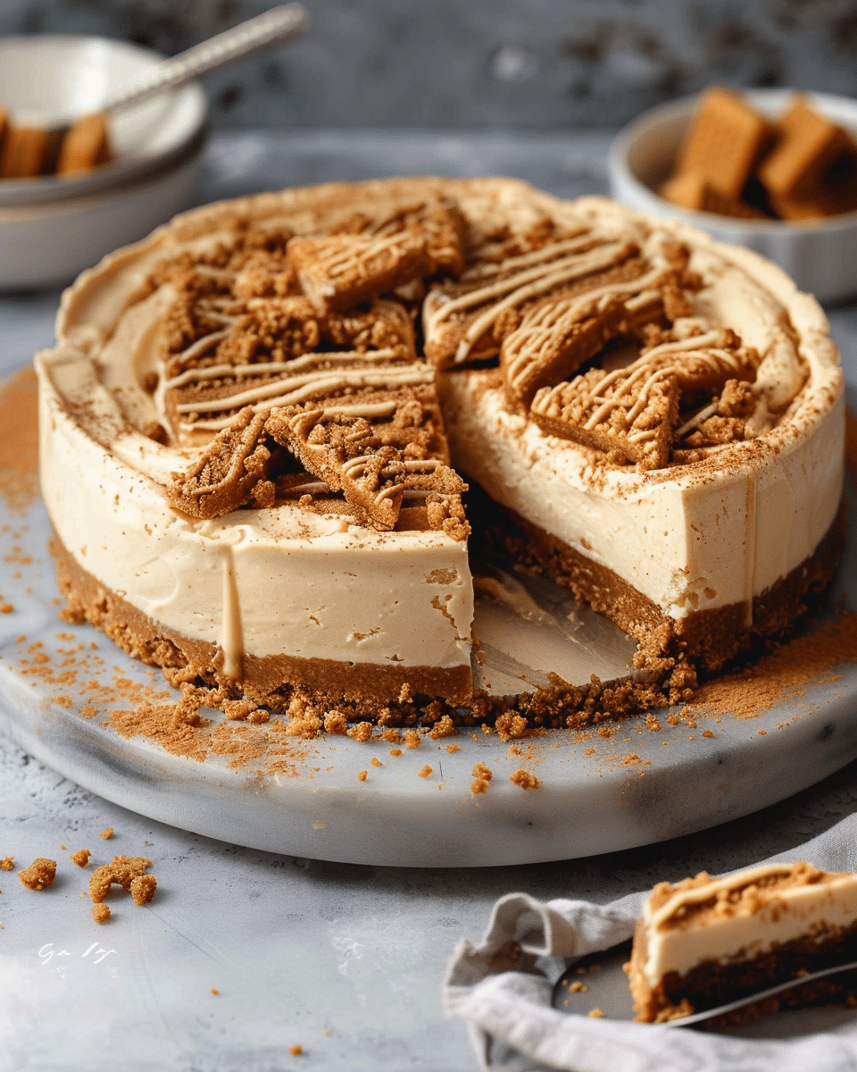 No Bake Biscoff Cheesecake