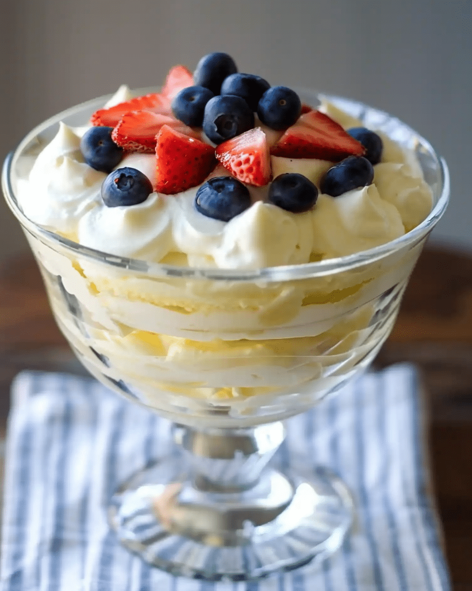 No-Bake Strawberry Blueberry Trifle