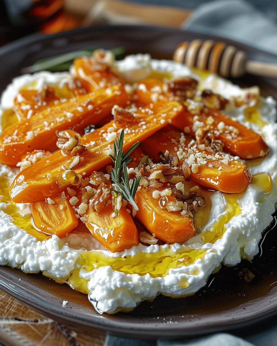 Roasted Carrots with Whipped Ricotta and Hot Honey