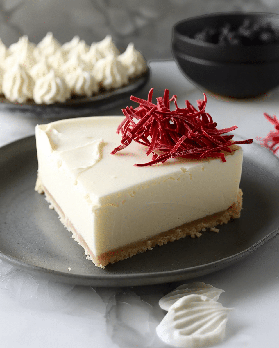 Easy Vanilla Bean White Chocolate Mousse Cheesecake