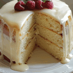 Moist Vanilla Buttermilk Pound Cake with Cream Cheese Glaze