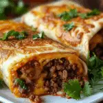 Crispy Beef and Cheese Chimichangas