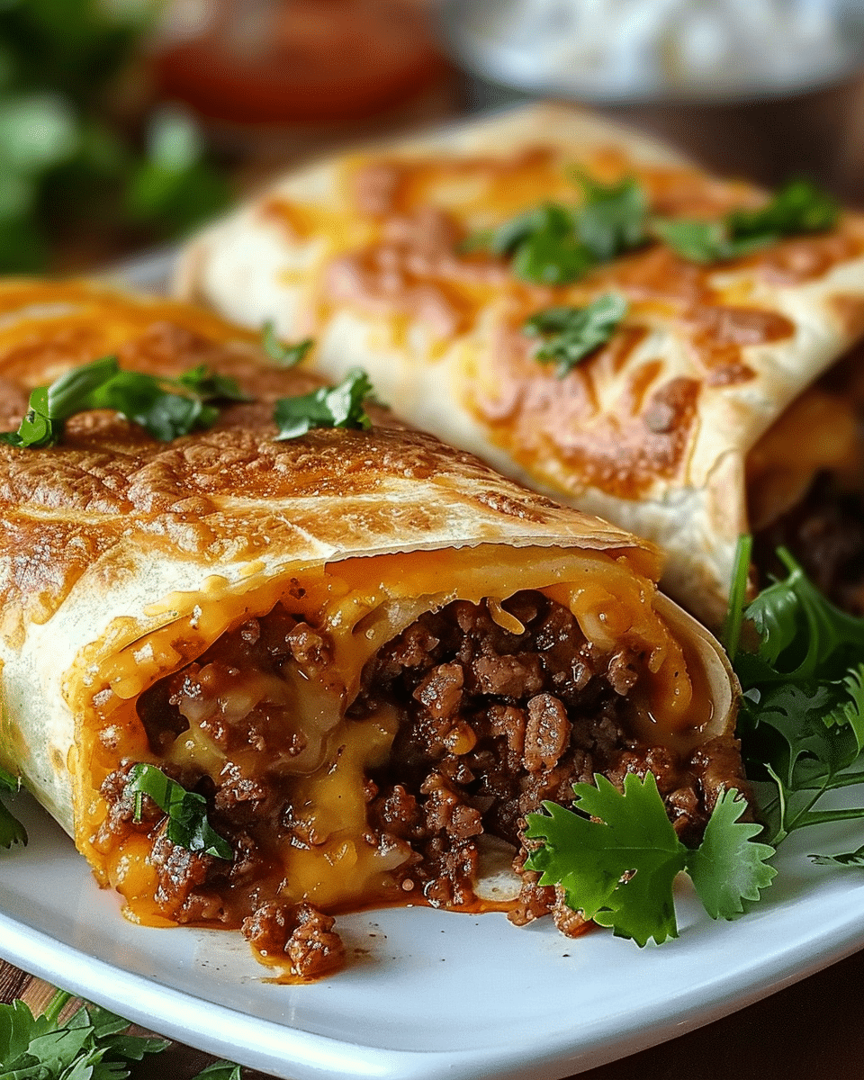 Crispy Beef and Cheese Chimichangas