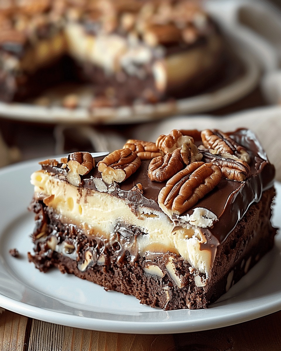 Chocolate Pecan Ooey Gooey Butter Cake