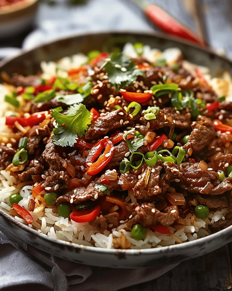 Crispy Chilli Beef Rice
