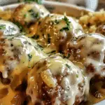 Slow Cooker French Onion Glazed Meatballs
