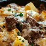 Crockpot Loaded Steak and Potato Bake Recipe