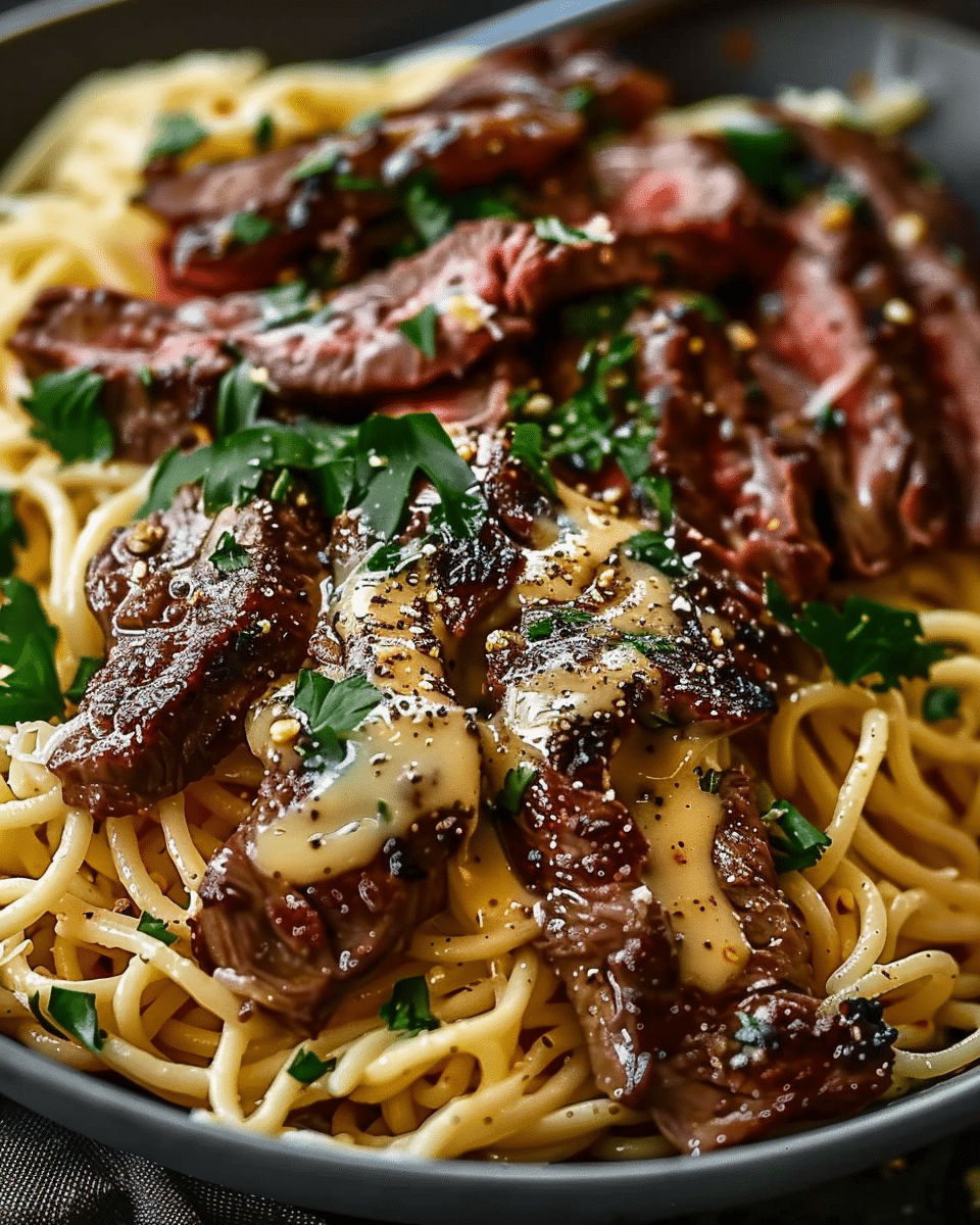 Garlic Butter Steak Lightning Noodles Recipe