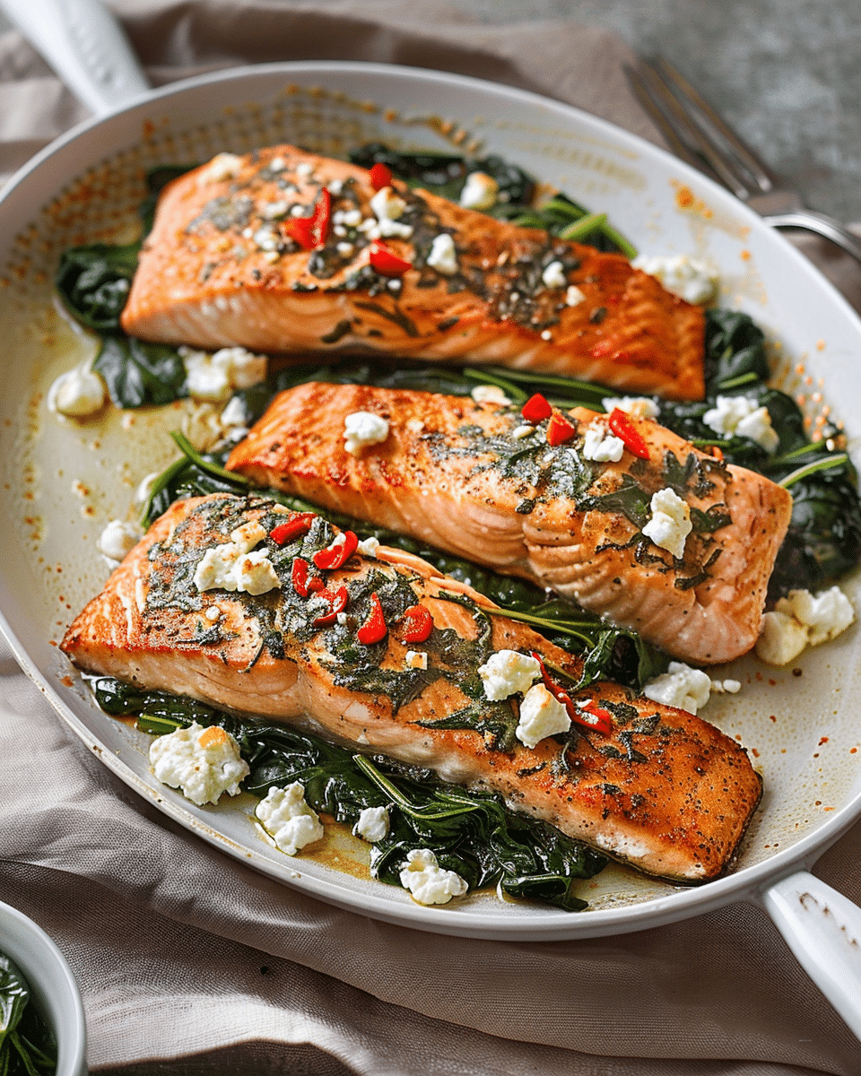 Stuffed Salmon With Spinach & Feta