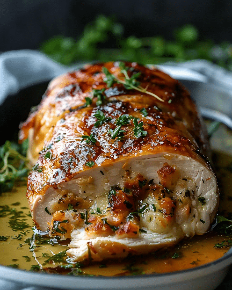 Juicy Stuffed Chicken Breast Recipe with Cheese and Herbs