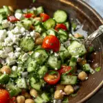 Easy Chickpea Cucumber Salad with Feta and Tomatoes