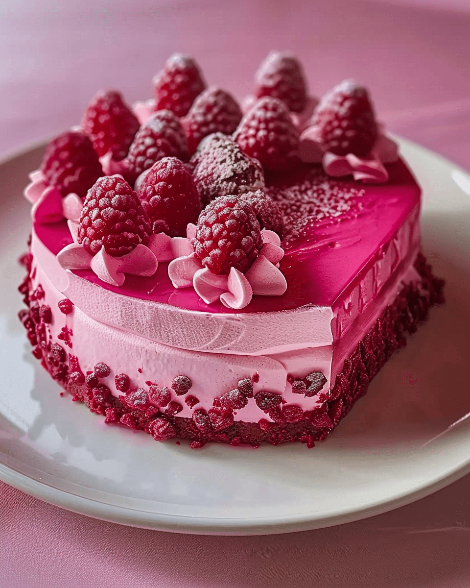Luxurious Pink Velvet Raspberry Cheesecake