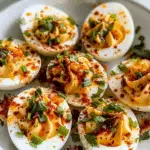 Spicy Chili Garlic Deviled Eggs